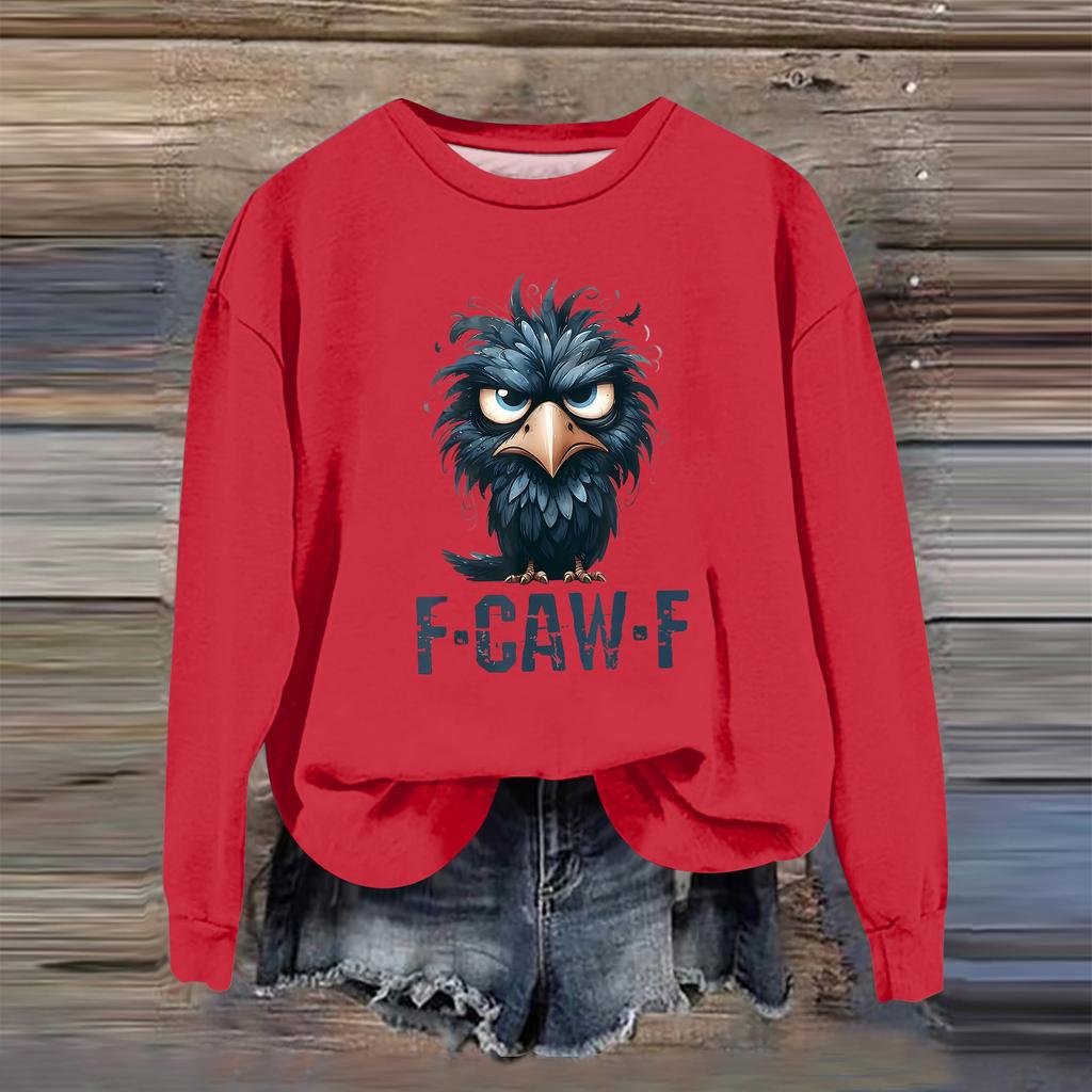 Women's Fashion Casual Long Sleeve Loose Printed Sweatshirt