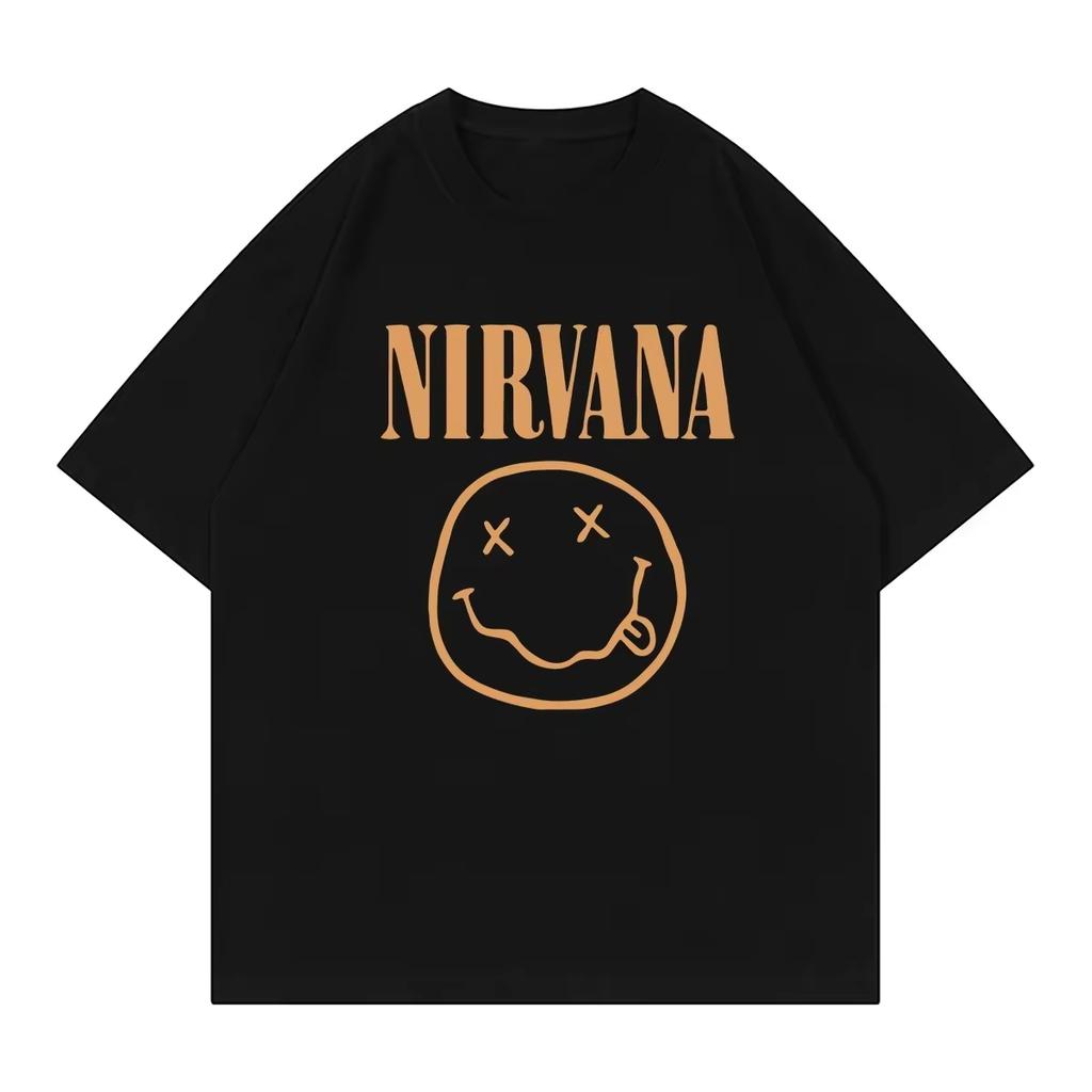 Nirvana Rock Band Classic Album Poster Graphic Print Cotton T-shirt Streetwear Hip Hop Tee Short Sleeve Streetwear High Quality Female Male Clothing