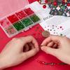 SUNNYCLUE 1 Коробка 1100 шт. Стеклянная бусина-биконус Рождественские граненые бусины Оптом Ассорти Прозрачный Хрусталь Красный Зеленый Рождество Зима Свободные Разделительные Бусины-Драгоценные Камни для
