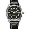 Мужские аналоговые часы Citizen Eco-Drive с кожаным ремешком, BM8560-29E, Черный/Белый, Современные