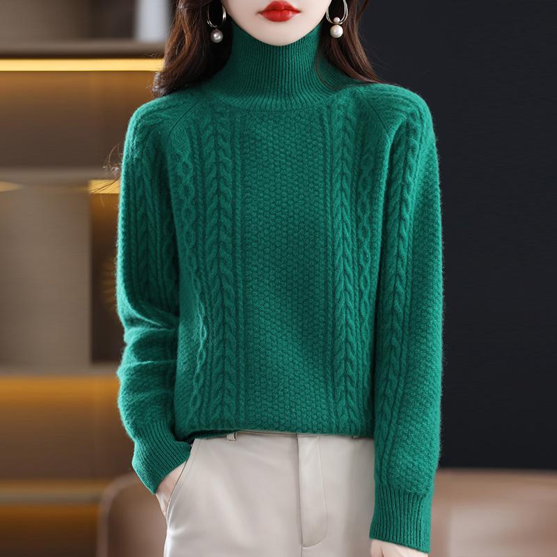 Женский кашемировый свитер Qinghe кашемир 30% кашемир 70% шерсть осенне-зимний кашемировый толстый пуловер мягкий и теплый