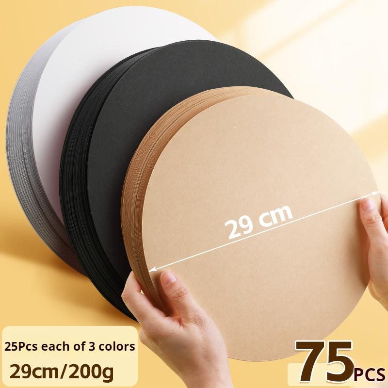 25/29/36 cm Colored Cardstock 200g Round Blank Cardboard Cardstock Sketch Paper for DIY Craft Papercraft Scrapbook Paper Album