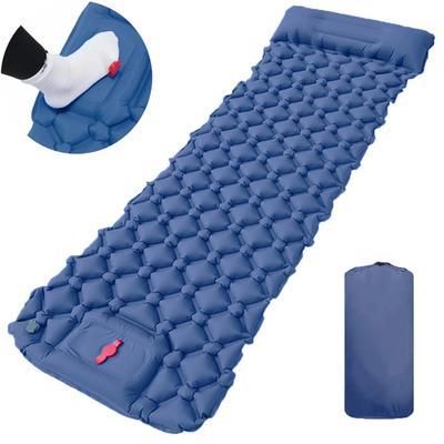 Надувной матрас для кемпинга на открытом воздухе, спальный коврик с подушками, встроенный насос, воздушный матрас, спальный коврик для путешествий, походов, альпинизма