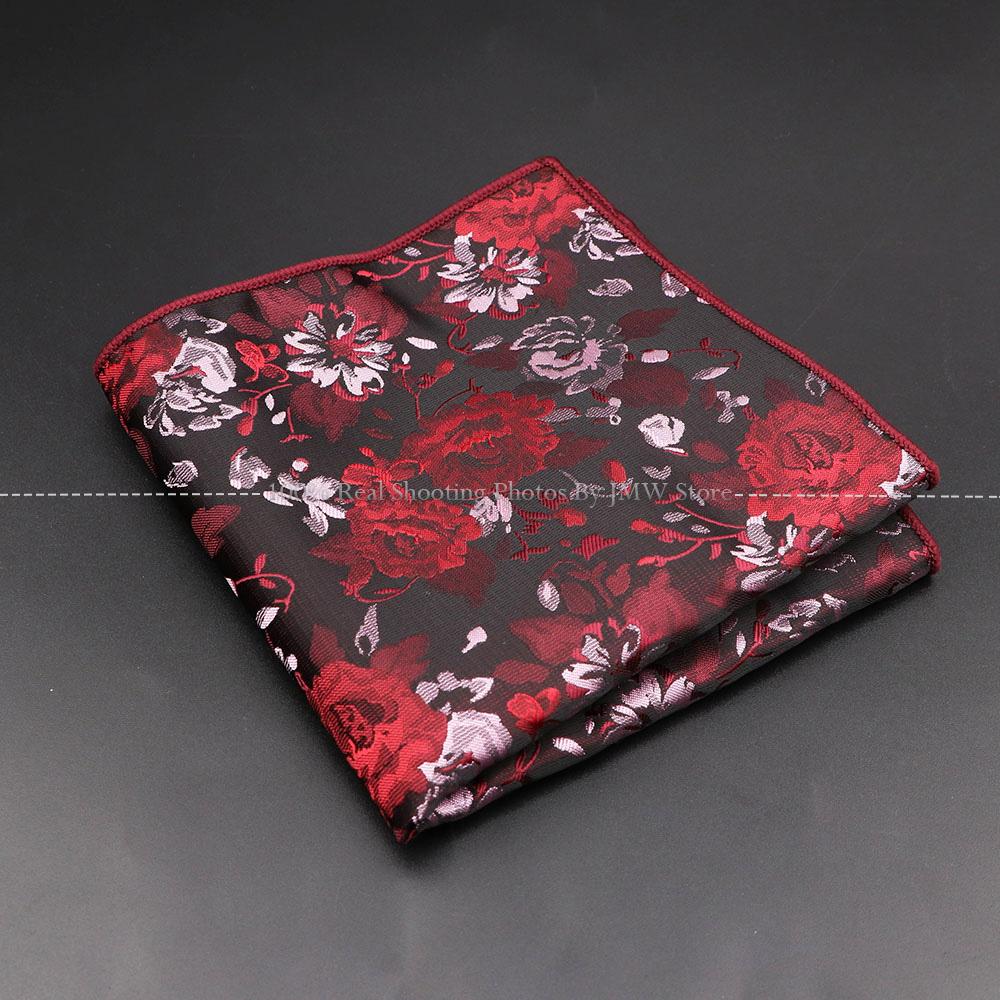 High Quality Men Handkerchief Red Blue Rose Floral Constellation Designed Wave Lines 26cm Width Tuxedo Suit Shirt Pocket Square