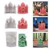 3D Castle Candle Mould Ornament Handmade Castings Molds Ancient Castle Silicone Molds Plasters Molds Craft Supplies