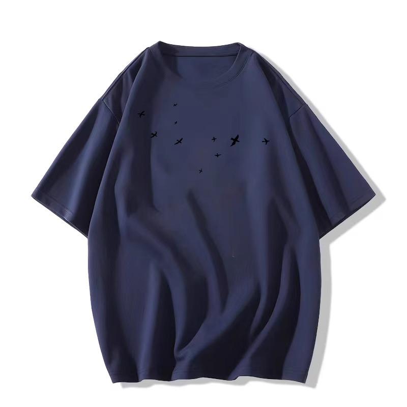 Женская футболка свободного кроя из американского хлопка в стиле ретро 2025 года, большой размер, короткие рукава, летний дизайн