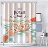 1 шт. Набор штор для душа - Pizza Time, Цифровой рисунок, Реверсивный полиэстер, С крючками, Идеальный декор для дома