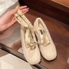 Fashion 2024 Winter Women's Flat Heel Round Toe Ballet Short Plush Single Shoe