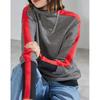 Womens Chunky Turtleneck Knit Sweater With Retro Color Block Design Thick Acrylic Winter Top