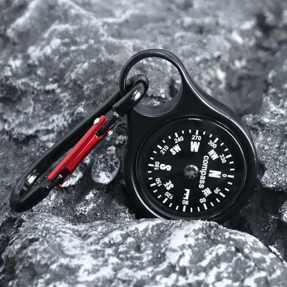 Spring Loaded Carabiner Clip Built-in Compass Key Carabiner Portable Climbing Hook Daily