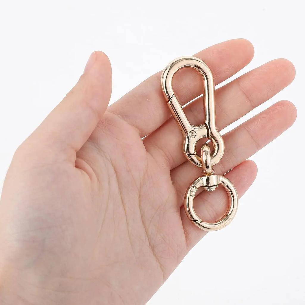 2 Pcs Swivel Trigger Snap Hook Lobster Claw Clasp Spring Loaded Clip, Double Opening Key Chain Clip for Bags Car Keys Keychain