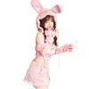 Cosplay Halloween Bunny Bunny Girl Rabbit Ears Plush Toy Fur Rabbit Gingham Check Ribbon Idol Costume Disguise Marie Moon 8 Piece Set 9960 [Malymoon]