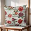 Classic Roses Flowers Cushion Cover Natural Linen Organic Fabric DoubleSided Printing Couch Pillow Covers Home Decor