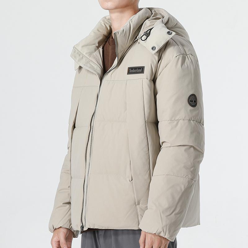 Timberland Af Dwr Goose Eye Recycled Down Jacket Solid Color Hooded Down Coat Winter Men Jacket Gray-Brown A5RFG-CY2