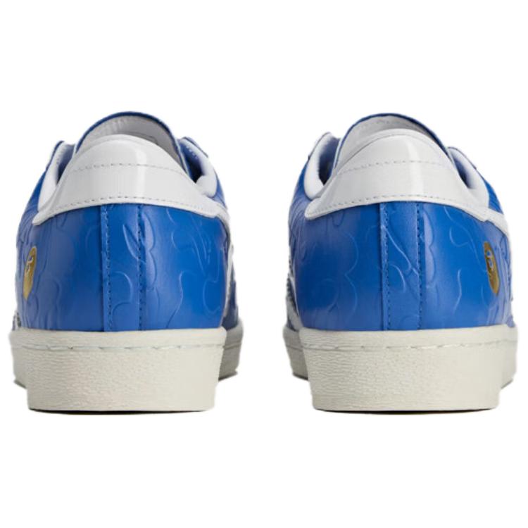 BAPE x adidas Superstar Винтажные Сине-Белые Унисекс Кроссовки Облачно-Белые Молочно-Белые JR2702