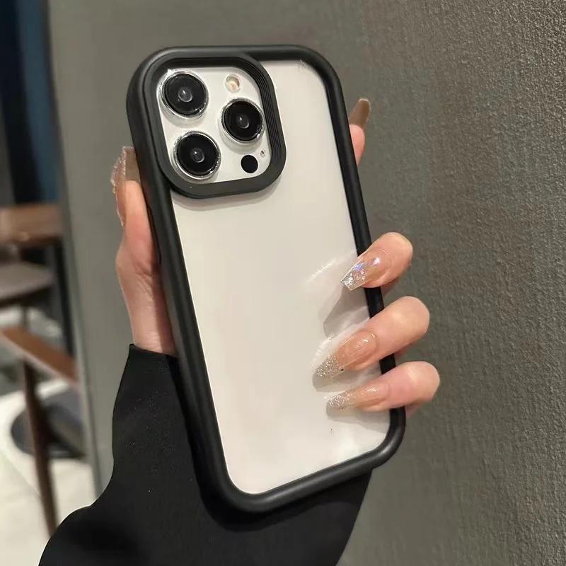 Роскошный прозрачный чехол для телефона Candy для iPhone 11 12 13 14 15 16 Pro Max, противоударный прозрачный чехол-бампер