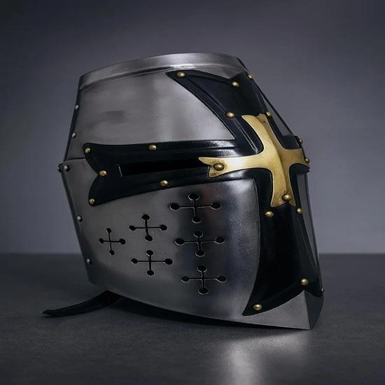 Handmade Medieval 14th Century Great Helmet Perfect for Renaissance Fair, Cosplay, LARP, Halloween Costume Authentic Steel Armor Replica