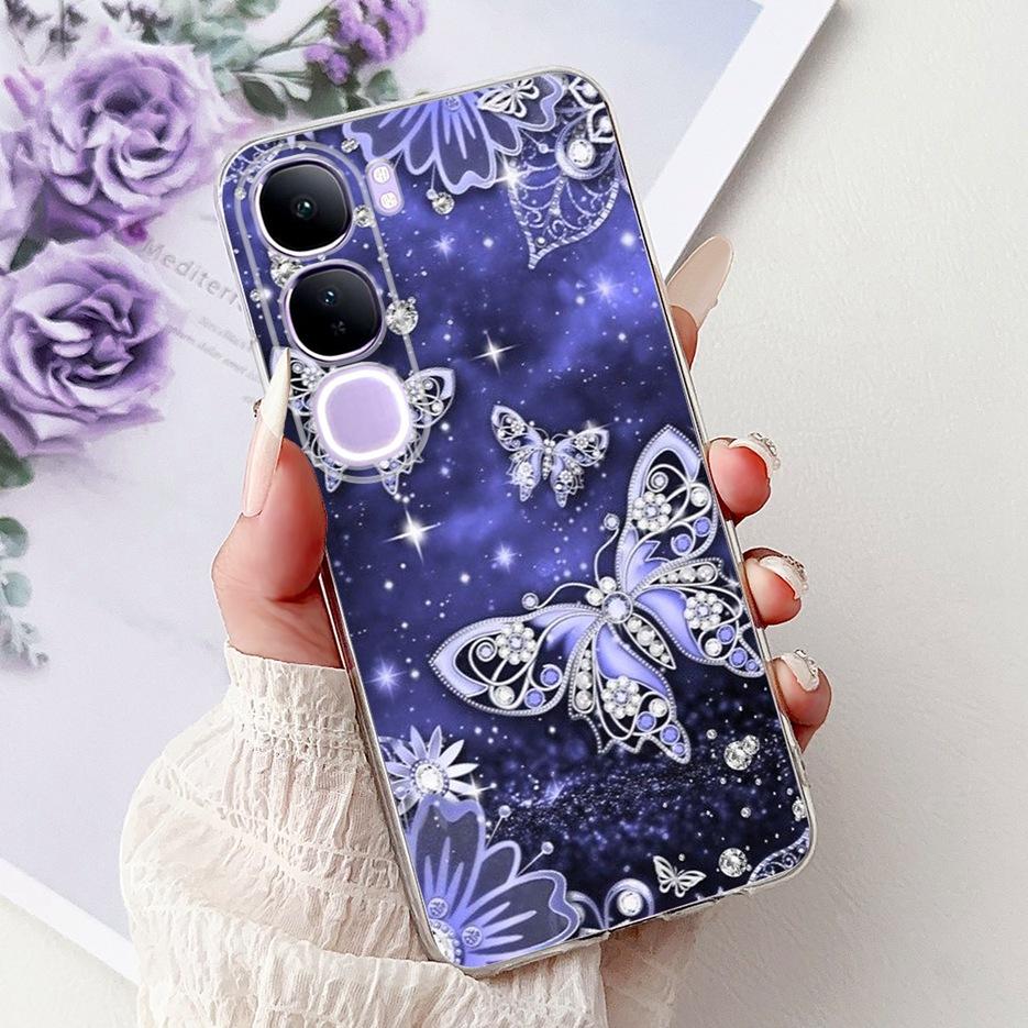 For Vivo Y200 5G Case Vivo V40 Lite Beautiful Butterfly Painted Cover Soft Slim Phone Case For Vivo Y300 Y 200 V40Lite 5G Bumper