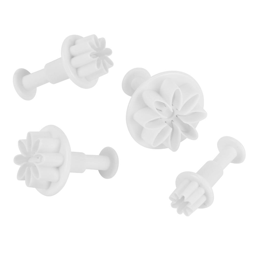 8pcs Daisy Pattern Fondant Cutter Mold 8 Petals Shape Flower Plunger Cutter Summer Baking