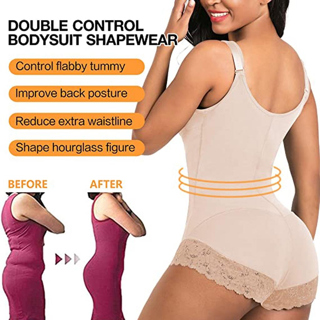 Women's Slimming Suit Abdominal Control Modeling Zipper Bodysuit Lace Conjoined