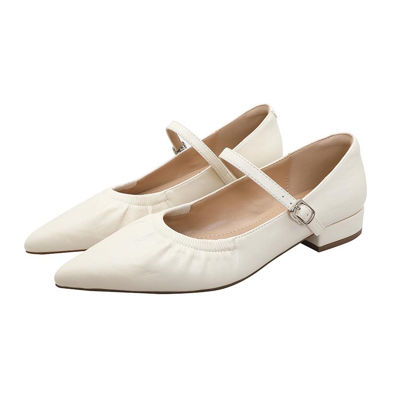 Pointed High Heels French Soft Sole Shoes Versatile Light Women's Shoes One-strap Shallow Mouth Mary Jane Shoes