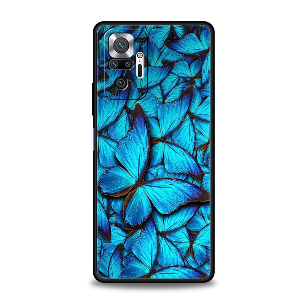 Butterfly Luxury Phone Case For Xiaomi Redmi Note 12 11 10 Pro Plus 9S 9 8 7 9T 8T 9C 9A 5G K40 Gaming Soft Silicone Cover