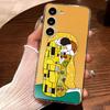 Чехол для телефона 'Поцелуй' Густава Климта для Samsung S25 S24 Ultra S23 Fe S22 S20 S21 Plus Fe Ultra 5G Прозрачный чехол