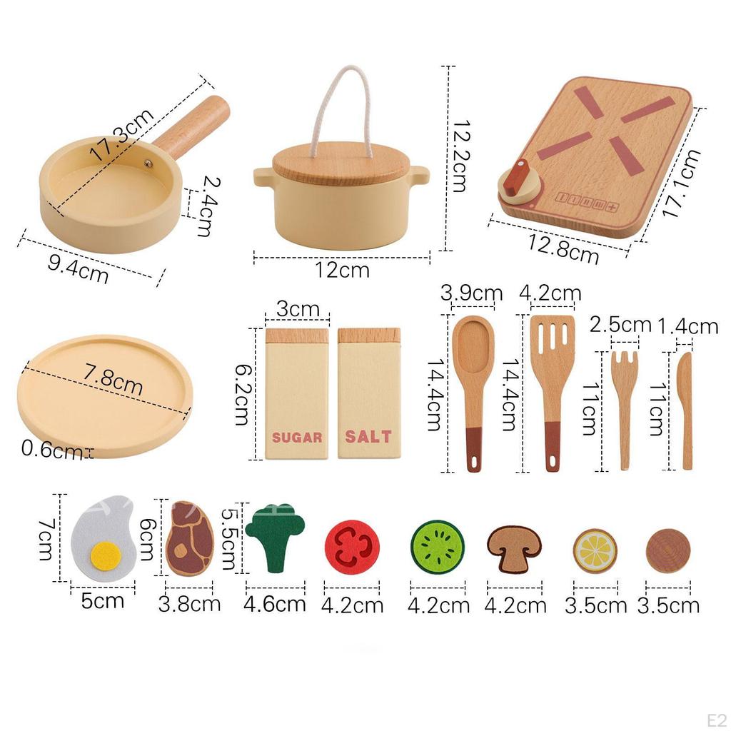 Деревянный игровой набор для приготовления пищи Ролевая еда для детей Подарок Творческие социальные навыки Овощи