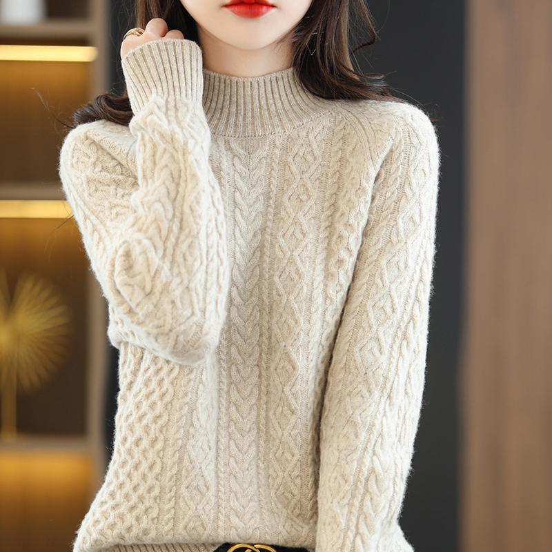 Женский кашемировый свитер Qinghe кашемир 30% кашемир 70% шерсть осенне-зимний кашемировый толстый пуловер мягкий и теплый