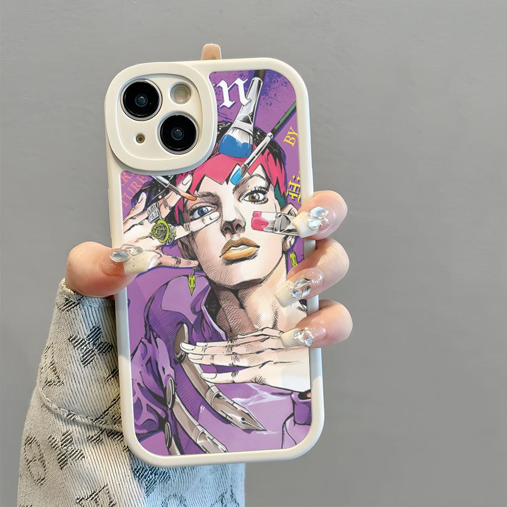 Чехол для телефона JoJo's Bizarre Adventure JoJo Аниме Новый 2025 Кожа ягненка Силикон Для светящегося IPhone 16 15 14 11 12 13 Pro Max Mini