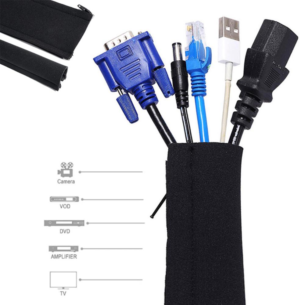 Кабельный рукав на молнии, гибкий провод, защита кабеля, защита для проводов, органайзер для телевизора, компьютера, офиса, защита для шнура на холодильник, инструмент