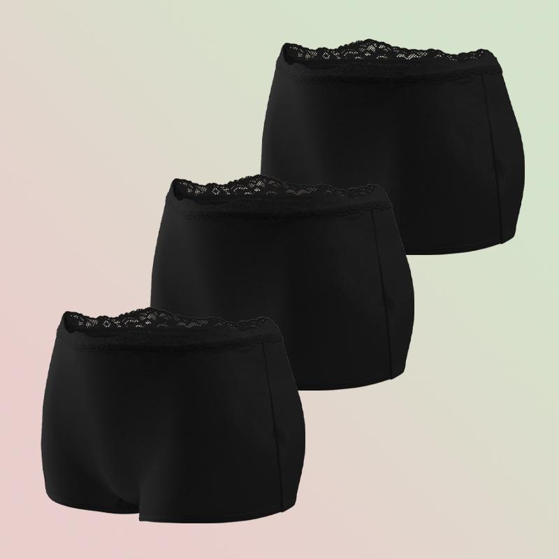3pcs/set Cotton Boxers Underwear For Women Ladies Sexy Lace Safety Short Pants Seamless Large Size Boyshorts Low Waist Lingerie