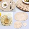WCIC Insulation Placemat Corn Peel Straw Weave Cup Coaster Dining Table Mat Anti-scald Pot Holder