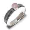 Браслет-манжета из стерлингового серебра 925 пробы с драгоценным камнем Розовый кварц 7,5"