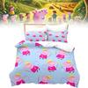 Kids 3d Cartoon Crown Pig Duvet Cover Pillowcase Single Double Set Bedding