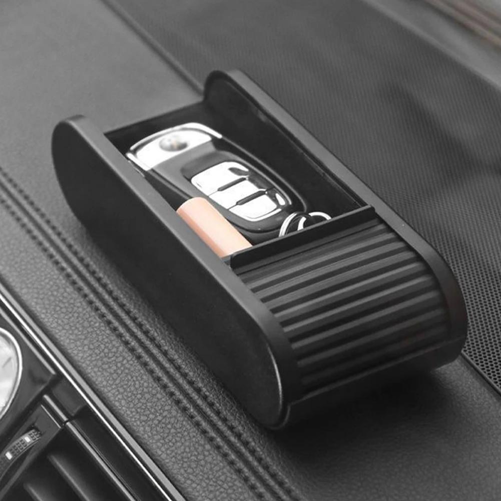 Черный Портативный Раздвижной Открывающийся Бокс для Хранения на Консоль Автомобиля Большой Вместимости Самоклеящийся Пластиковый Органайзер для Автомобиля