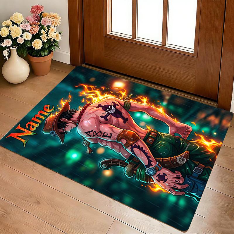 Custom Flame Ace Area Rug Carpet For Bedroom Game Playroom Living Room Nonslip Sofa Office Home Decor Doormat Christmas Gift