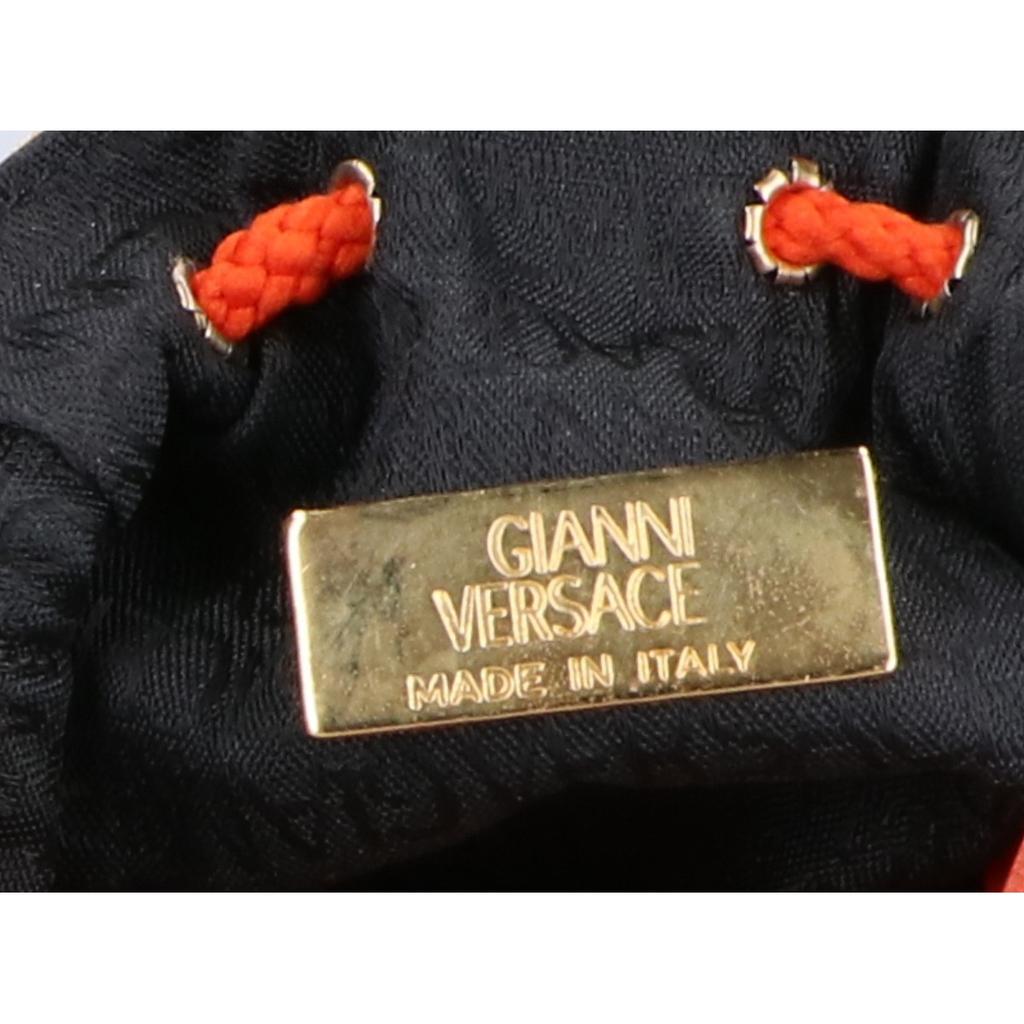 GIANNI VERSACE [Beautiful Condition] Sunburst Jewelry Drawstring Bag Pouch Orange / multicolorUsed