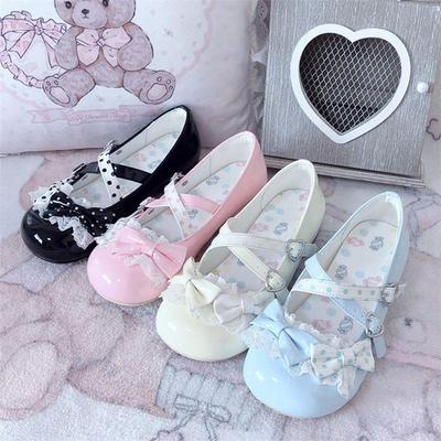 Новые летние женские туфли-лодочки, милые и симпатичные, нескользящие, лолита, в горошек, с бантом, с круглым носком, JK, туфли-лодочки женские