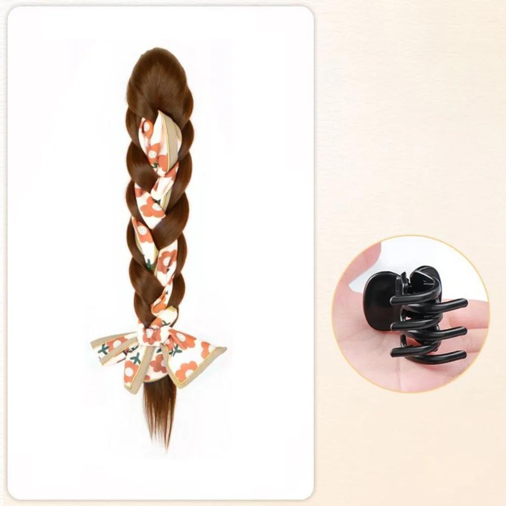 42cm Natural Ribbon Low Synthetic Ponytail Wig Long Twist Braid Simulated Hair New Chinese-style Hair Accessory