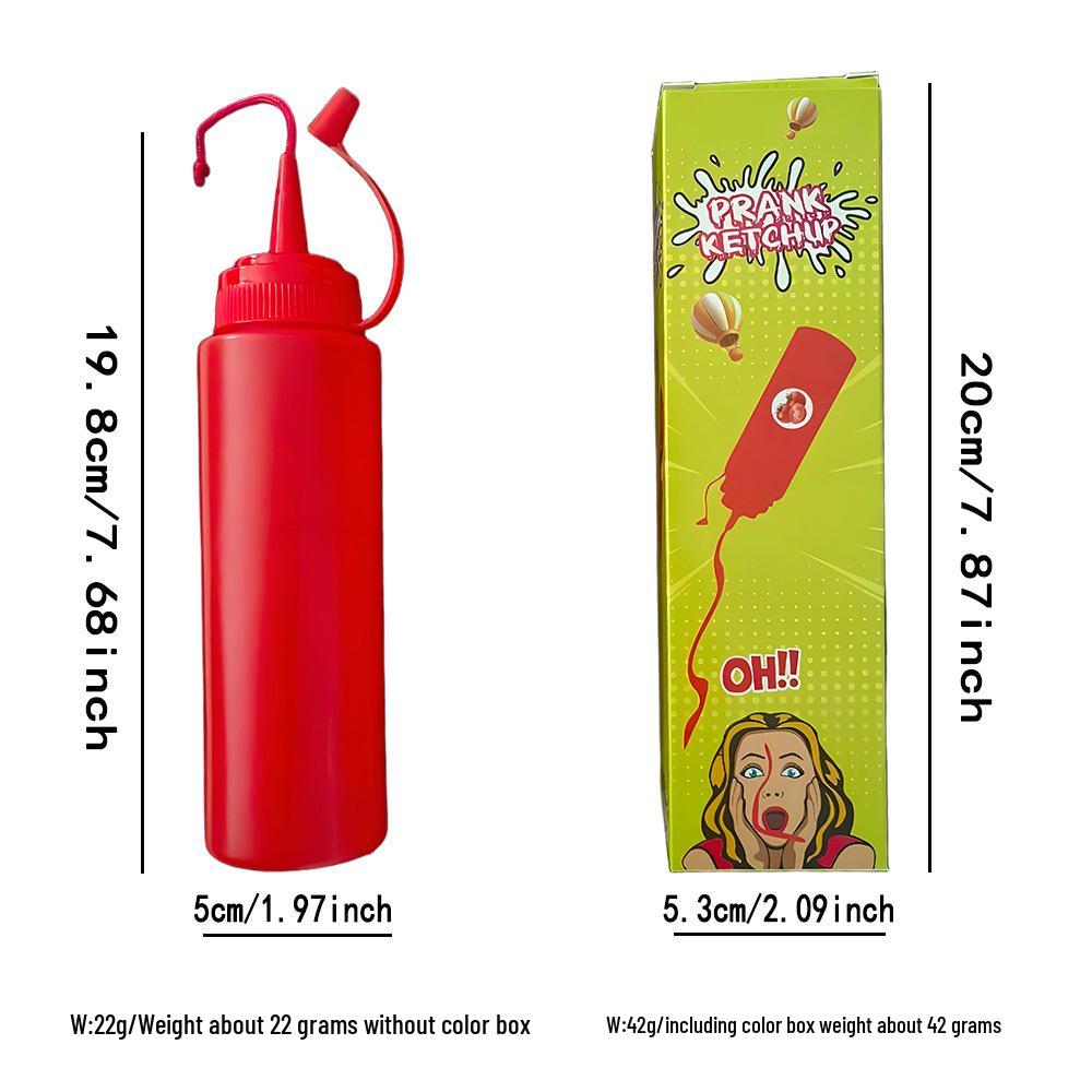 Взрослая розыгрыш Томатный кетчуп Снимающая стресс Сжимаемая бутылка - Забавная игрушка-шутка Салатная заправка