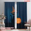 2pcs,2D Plane Printing Curtain Popular Halloween Pumpkin (3) Versatile Polyester Fabric (without Rod) Room Decor Perfect for