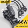 Essager 6A 66W 3 в 1 USB Type C Кабель Micro USB Провод для iPhone 14 13 12 Pro Max Samsung Xiaomi Huawei POCO Шнур для передачи данных мобильного телефона