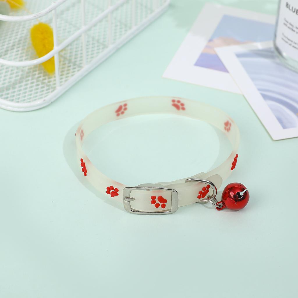 Светящееся ожерелье с изображением кошки, светящийся ошейник для маленьких собак и кошек, флуоресцентный силиконовый ошейник с защитой от потерь, ошейник-колокольчик для кошек, кольцо на шею, аксессуары для домашних кошек