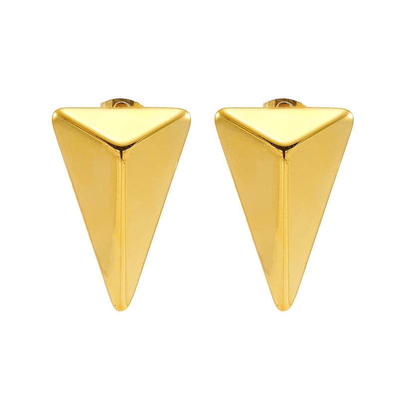 Серьги Burst Triangle из нержавеющей стали 18-каратного золота, уникальные геометрические минималистские серьги-гвоздики