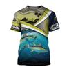 Fishing Series 3D Digital Printed Men's Personalized and Fashionable Round Neck Short Sleeved T-shirt