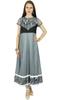 Women Long Flaired Gray Anarkali Kurti Indian Kurta Classic Chic