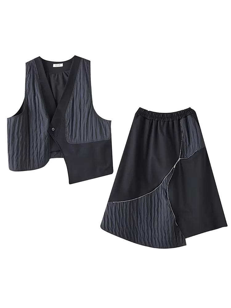 Xitao Асимметричные комплекты в стиле пэчворк с застежкой-молнией GMM1266