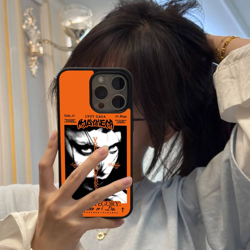 Чехол для телефона Singer L-Lady Gaga Mayhem Черный Силикон Жесткий Пластик Для Iphone 17 Air 16 15 14 13 12 11 Pro Max PC+TPU Чехол