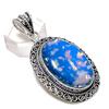 Синий Триплет Опал Ручной работы Ювелирная подвеска из стерлингового серебра 925 пробы 2,25" J9W46